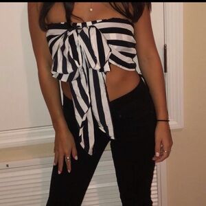 Fashion Nova cropped strapless top